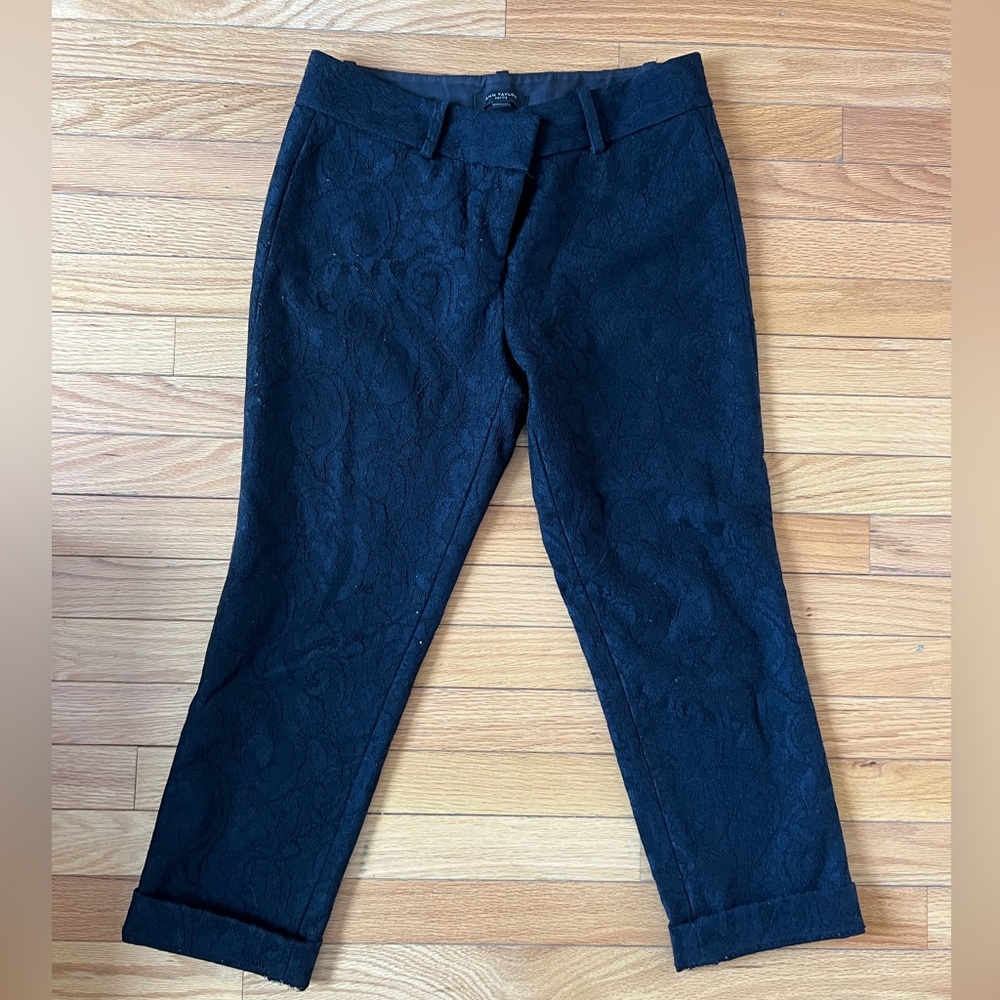 Anne Taylor petite black pants with Lace details